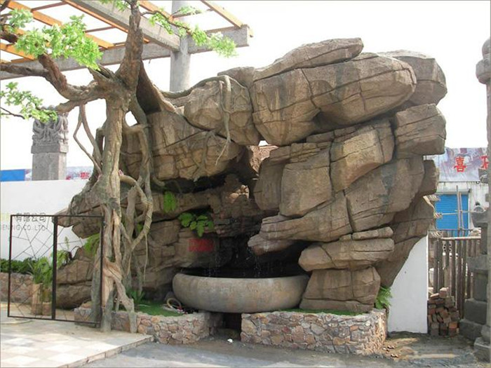 水泥假山假树_水泥做假山假树教程_假山假树制作