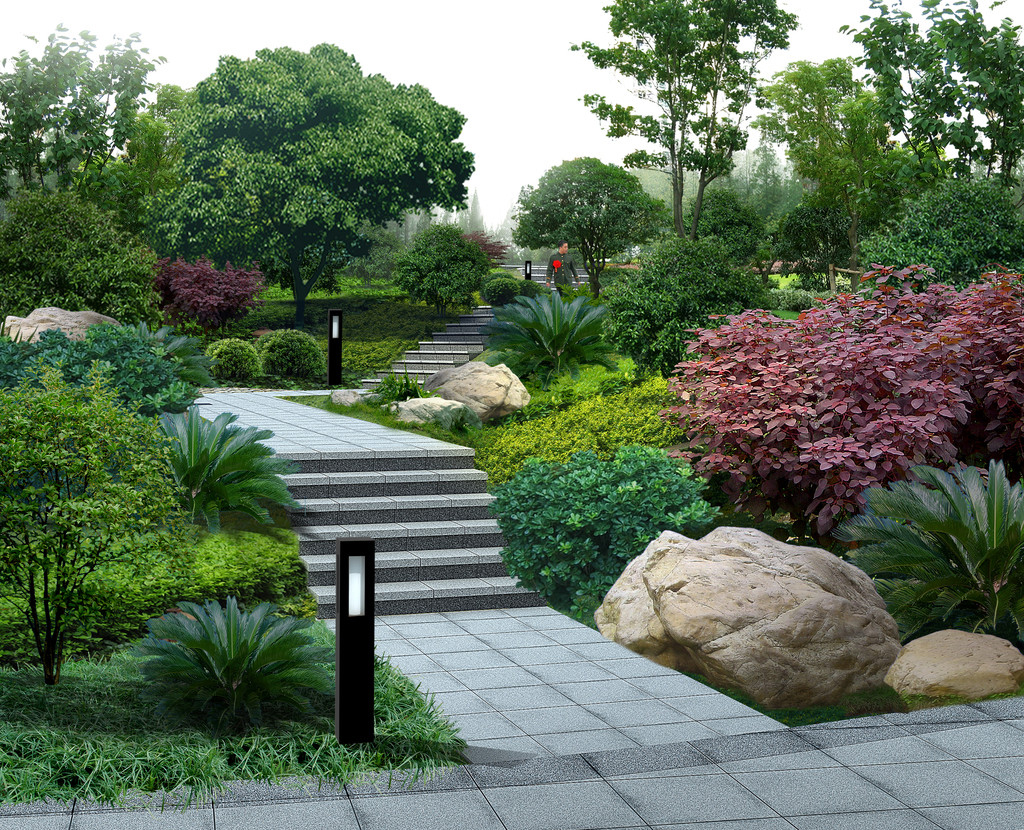 仿真园林景观_天域园林上海天夏景观_景观cad园林剖面图